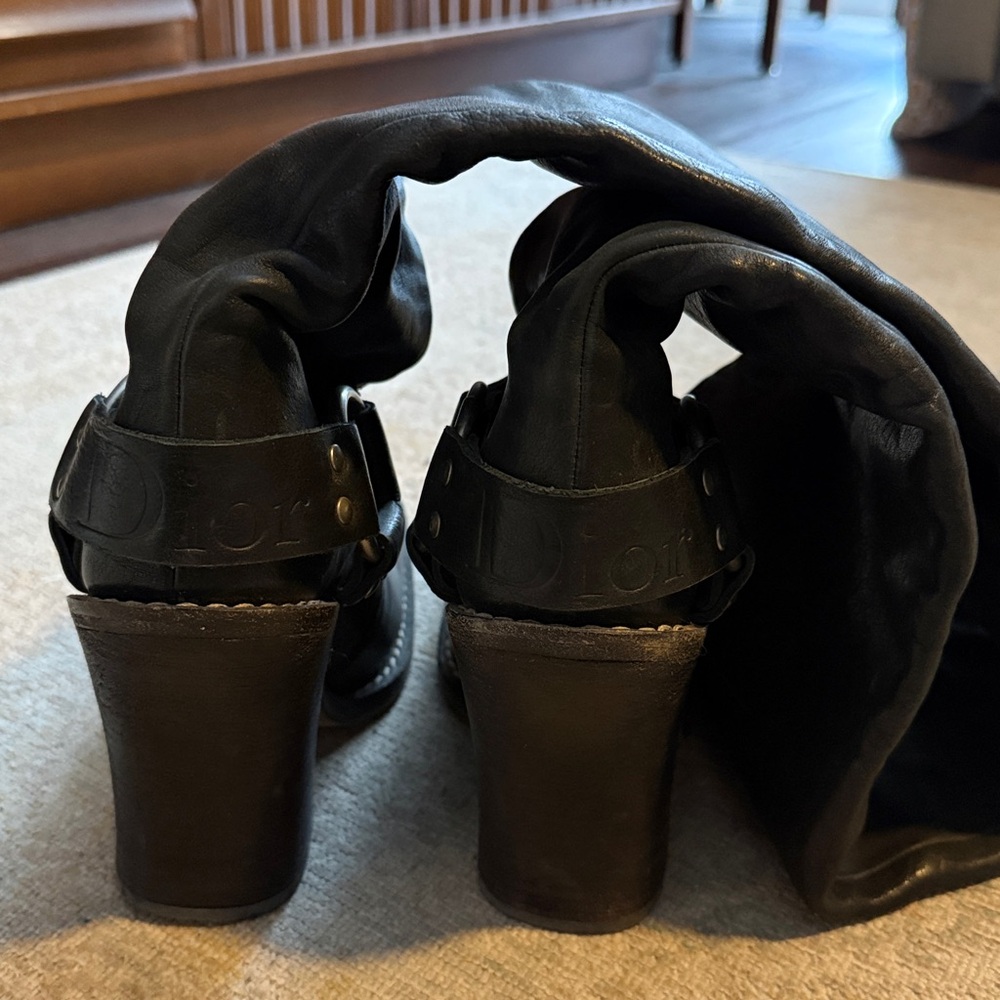 Christian Dior FW 2006 Diorider Black Moto Boots By Galliano Size 39 1/2 - Picture 3 of 7